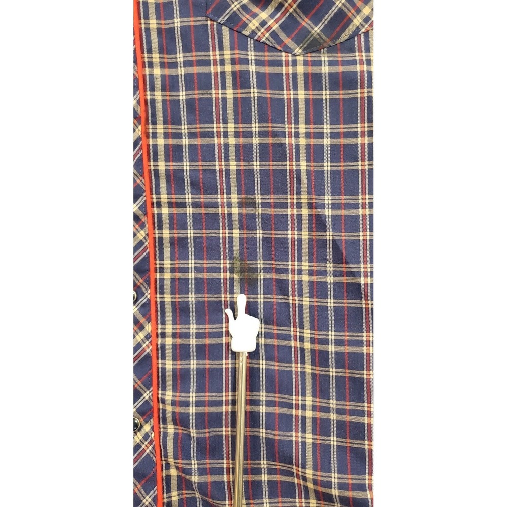 VTG Kenny Rogers Western Collection Shirt Long Sleeve Plaid Karman Pearl Snap - Picture 8 of 9